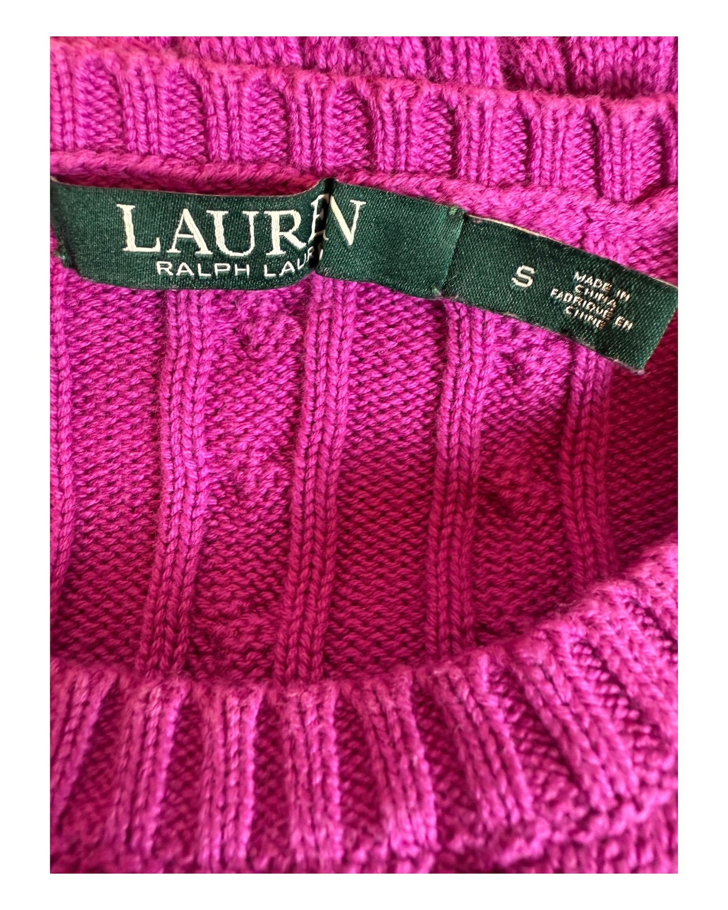 Polo Ralph Lauren Zopfmuster Pullover pink Größe S