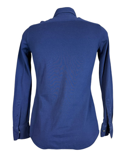 Polo Ralph Lauren Knit Oxford Bluse marineblau Größe S