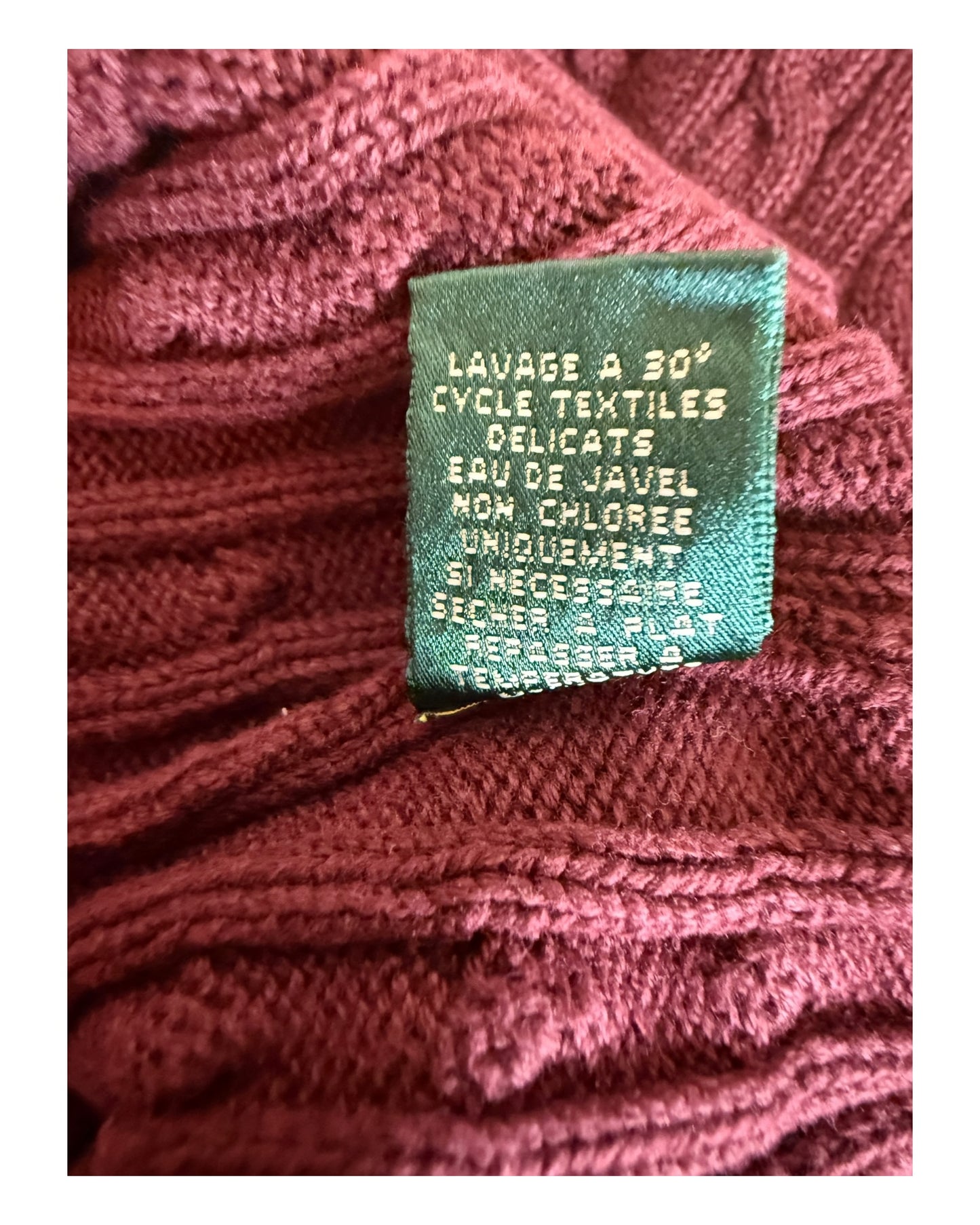 Polo Ralph Lauren Zopfmuster Pullover rot Größe M