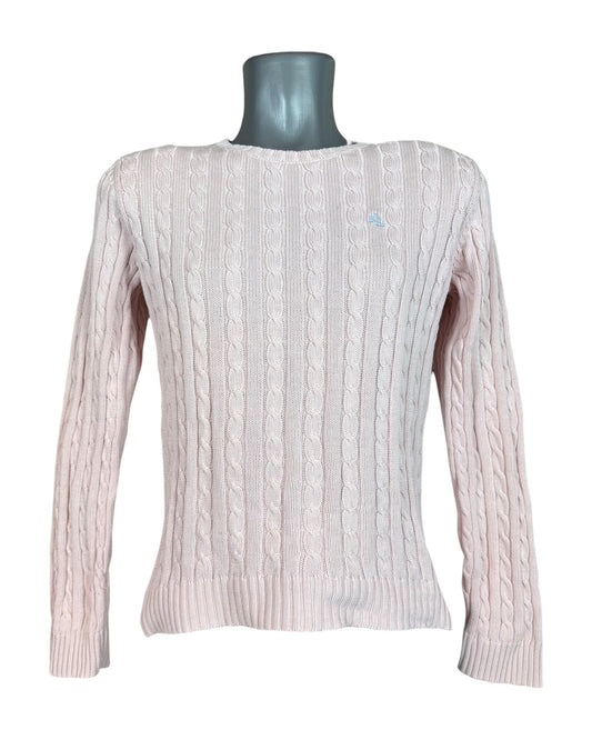 Polo Ralph Lauren Zopfmuster Pullover rosa Größe S