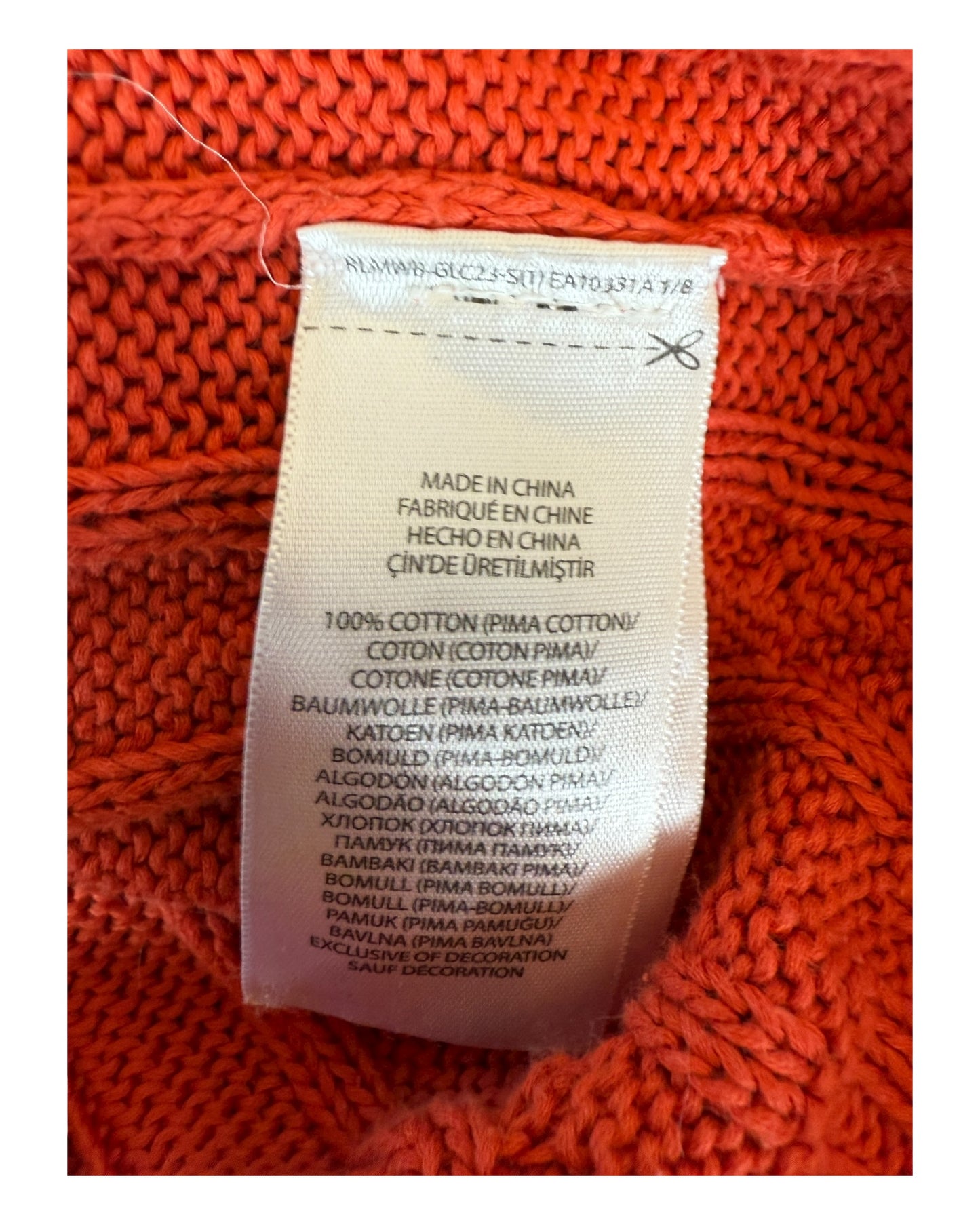 Polo Ralph Lauren Zopfmuster Pullover rot Größe S