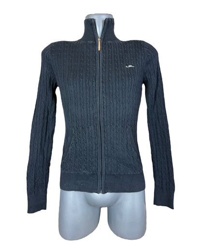 Polo Ralph Lauren Zopfmuster Strickjacke schwarz Größe S