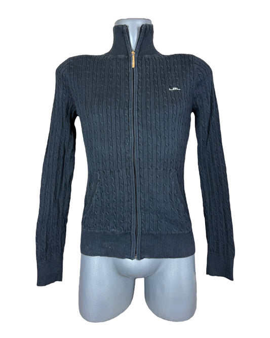Polo Ralph Lauren Zopfmuster Strickjacke schwarz Größe S