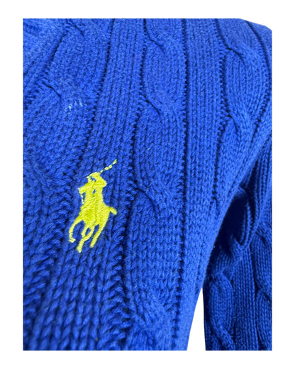 Polo Ralph Lauren Zopfmuster Pullover blau Größe S