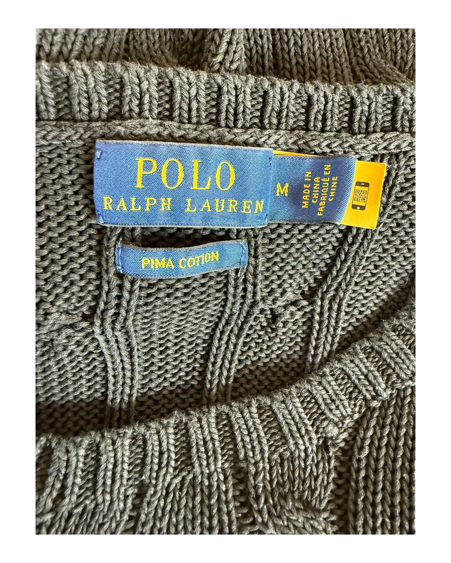 Polo Ralph Lauren Zopfmuster Pullover schwarz Größe M