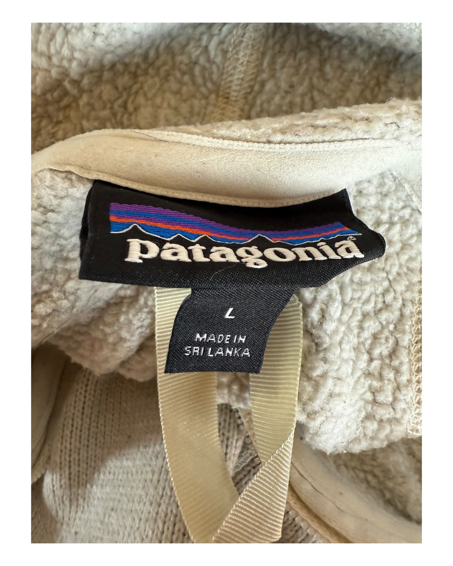 Patagonia Fleece Jacke creme weiß Größe L