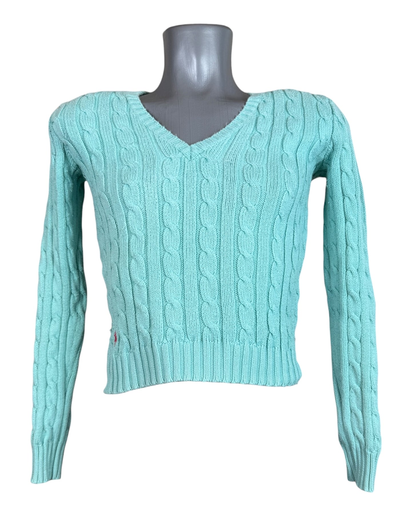 Polo Ralph Lauren Zopfmuster Pullover türkis Größe S