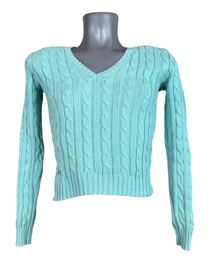 Polo Ralph Lauren Zopfmuster Pullover türkis Größe S