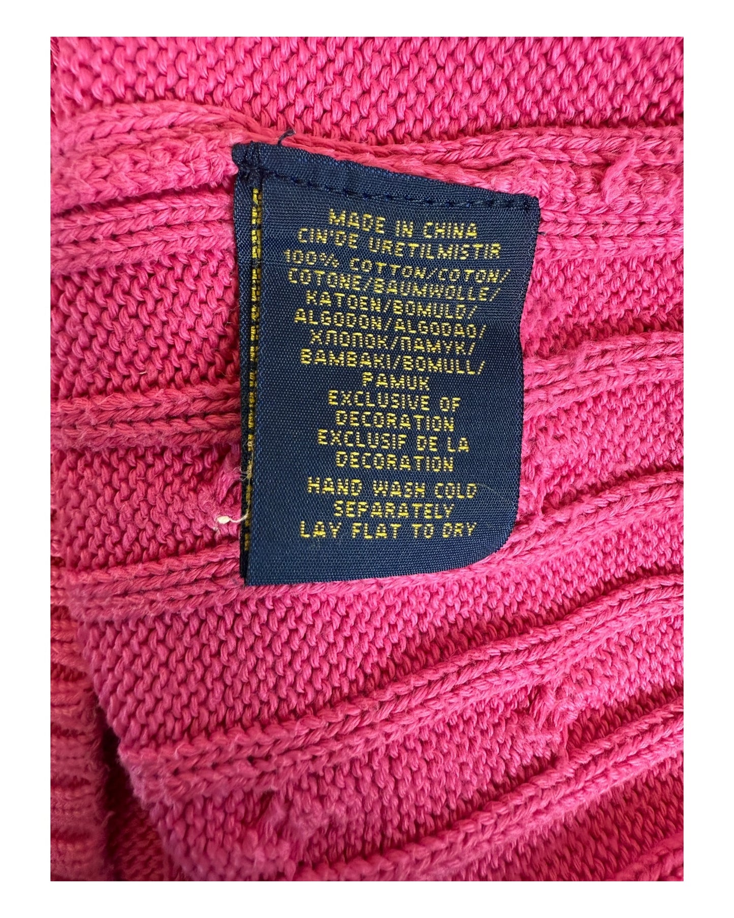 Polo Ralph Lauren Zopfmuster Pullover pink Größe M