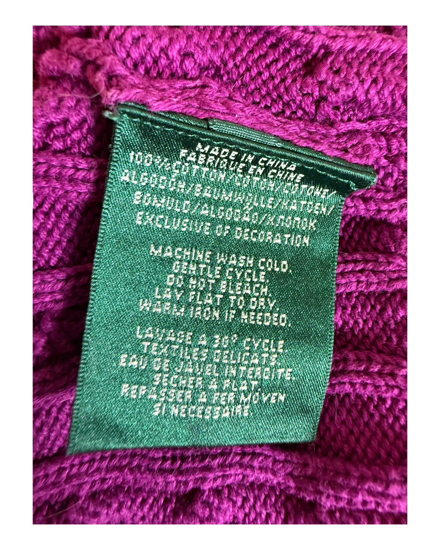 Polo Ralph Lauren Zopfmuster Pullover pink Größe M