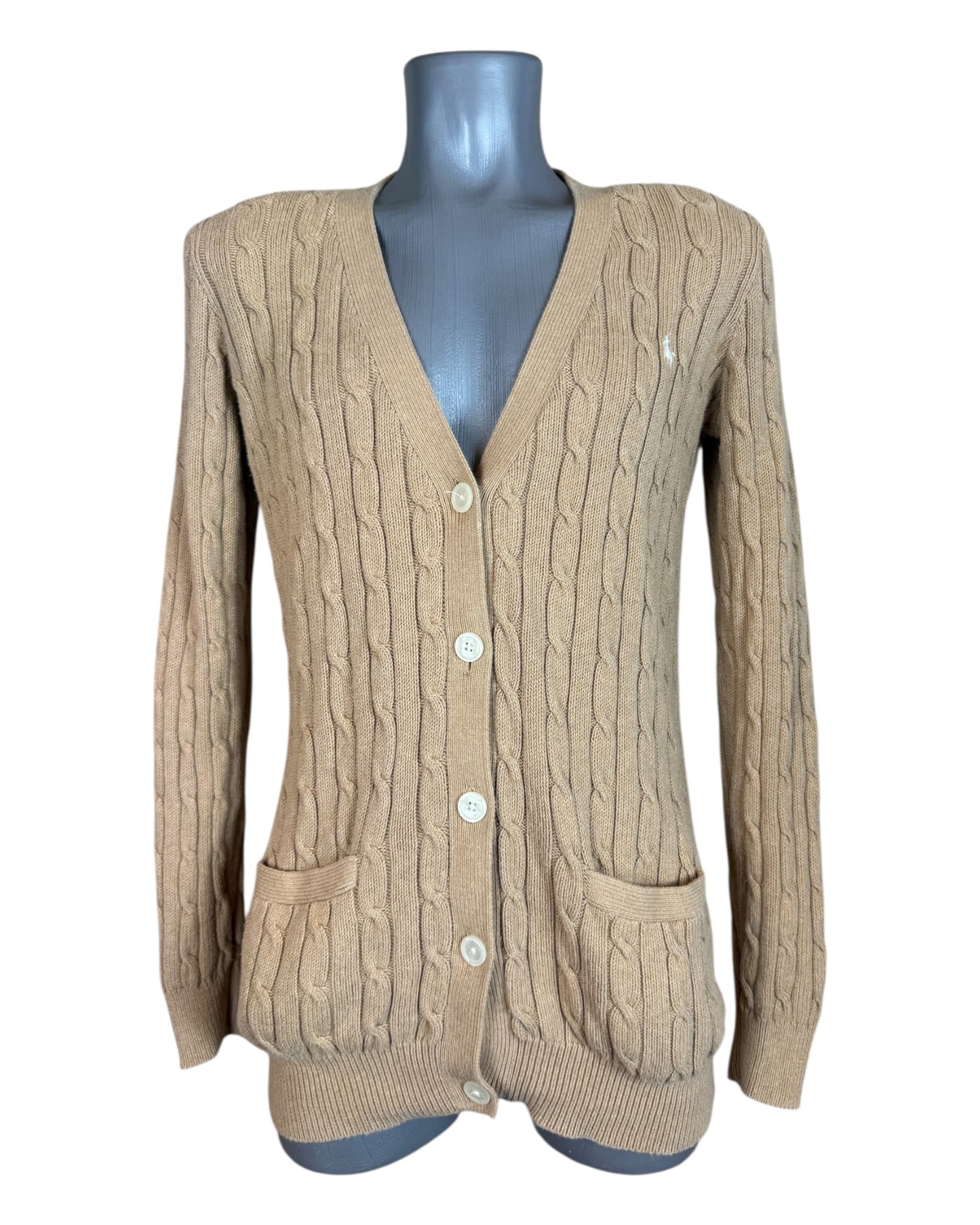 Polo Ralph Lauren Zopfmuster Cardigan beige Größe M
