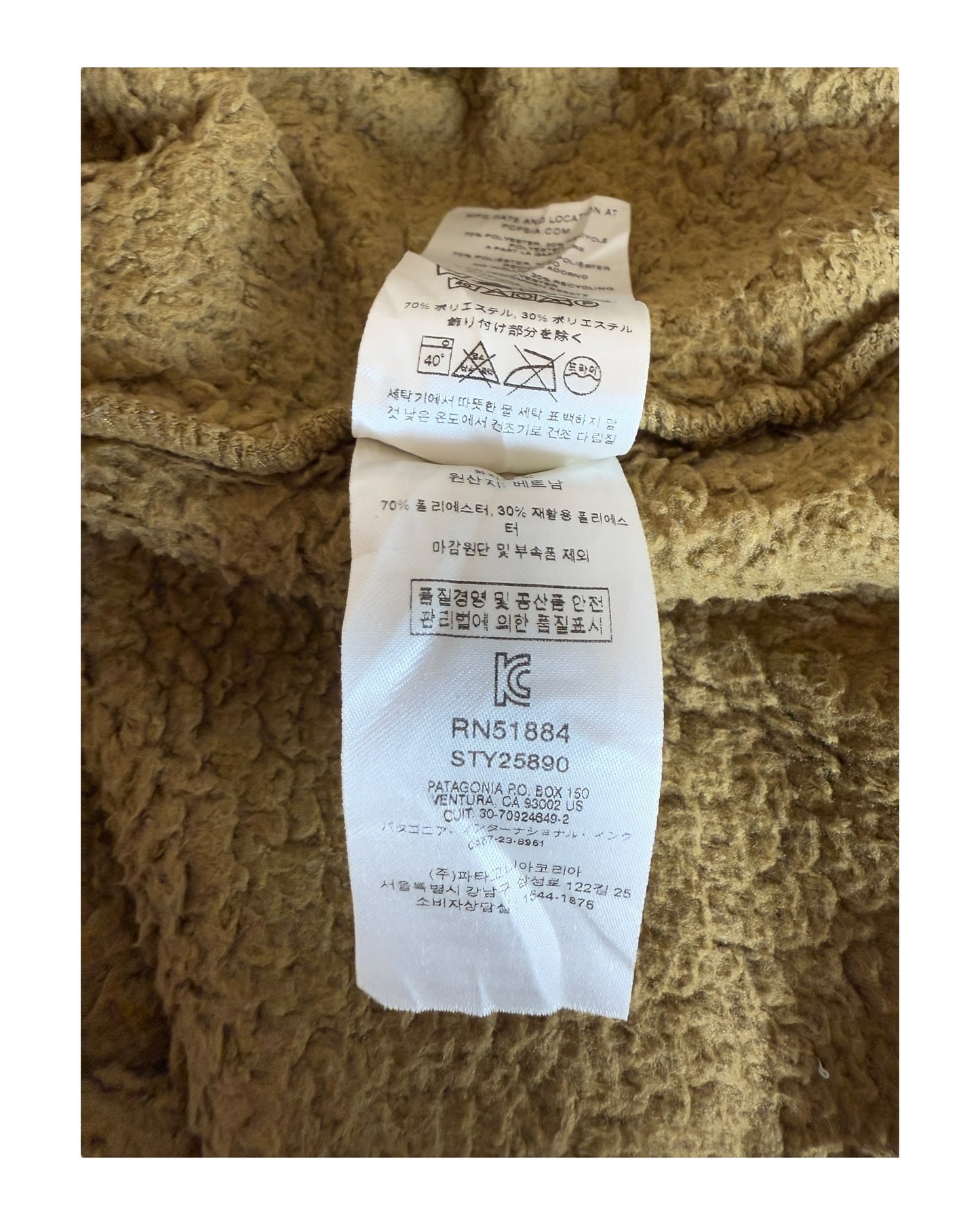 Patagonia Fleece Half Zip Pullover ocker Größe L