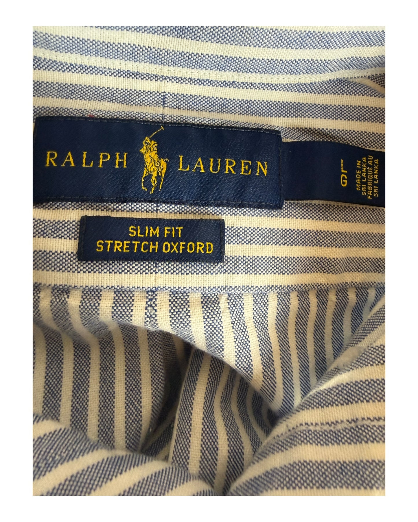 Polo Ralph Lauren Oxfordhemd hellblau weiß gestreift Größe L