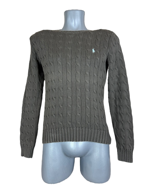 Polo Ralph Lauren Zopfmuster Pullover braun Größe M