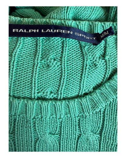 Polo Ralph Lauren Zopfmuster Pullover türkis Größe M