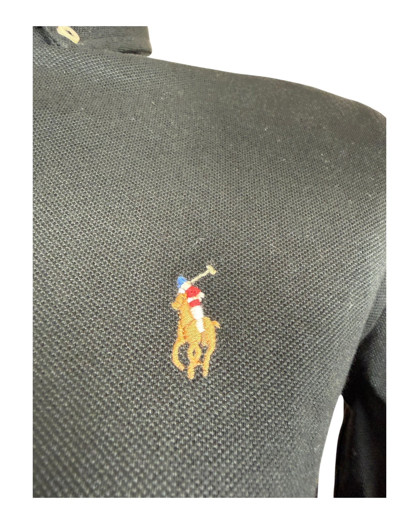 Polo Ralph Lauren Knit Oxford Bluse schwarz Größe M