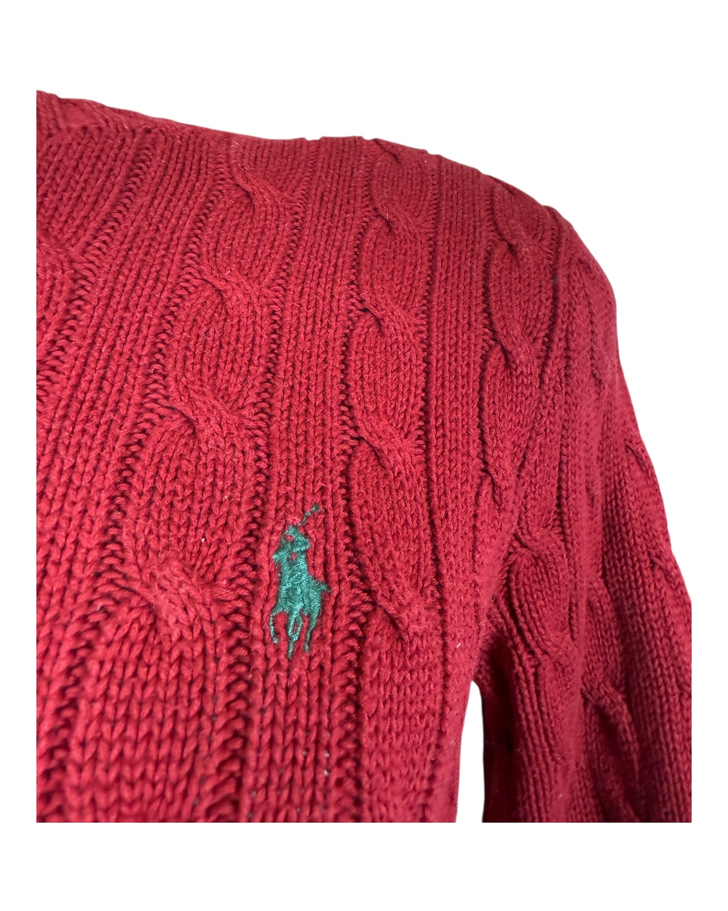 Polo Ralph Lauren Zopfmuster Pullover rot Größe M