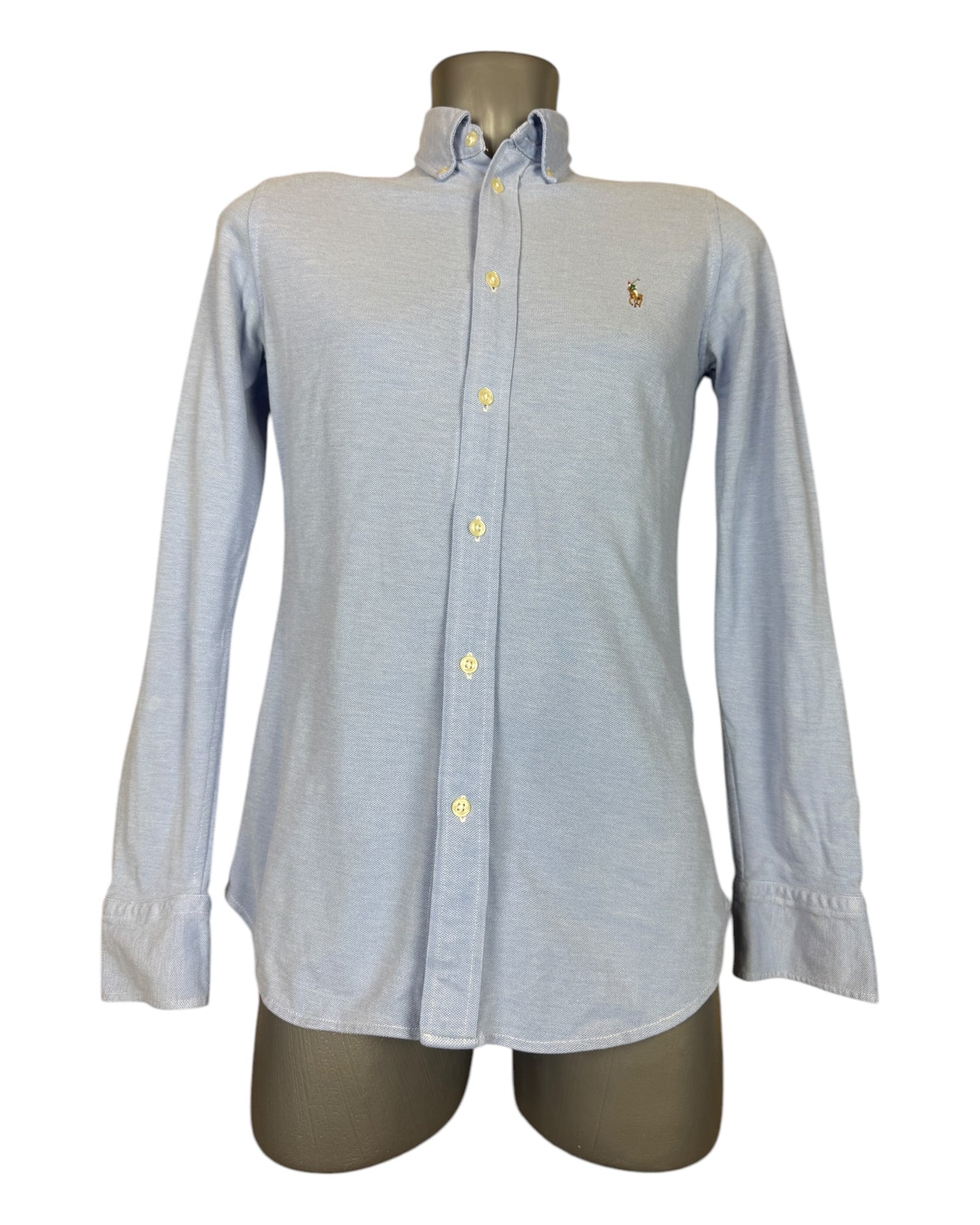 Polo Ralph Lauren Knit Oxfordhemd Bluse hellblau Größe M