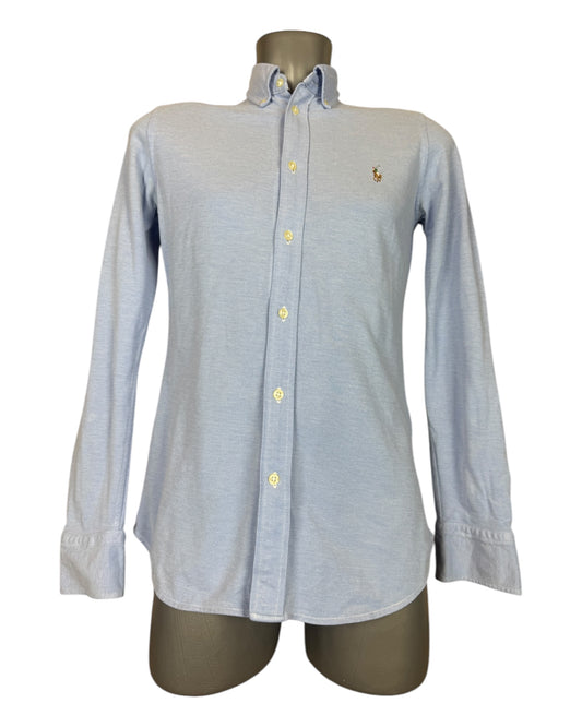 Polo Ralph Lauren Knit Oxfordhemd Bluse hellblau Größe M
