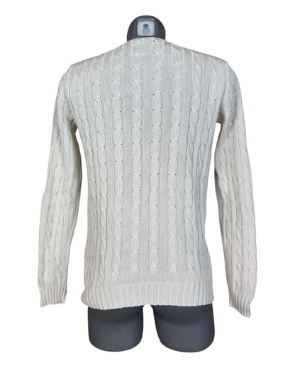 Polo Ralph Lauren Zopfmuster Pullover creme Größe M