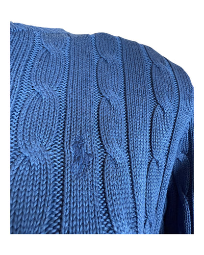 Polo Ralph Lauren Zopfmuster Pullover blau Größe M