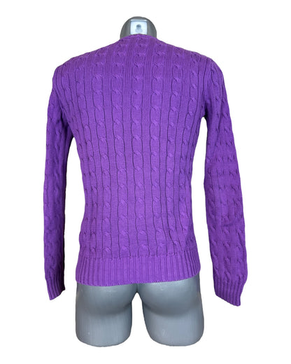 Polo Ralph Lauren Zopfmuster Pullover Lila Größe M