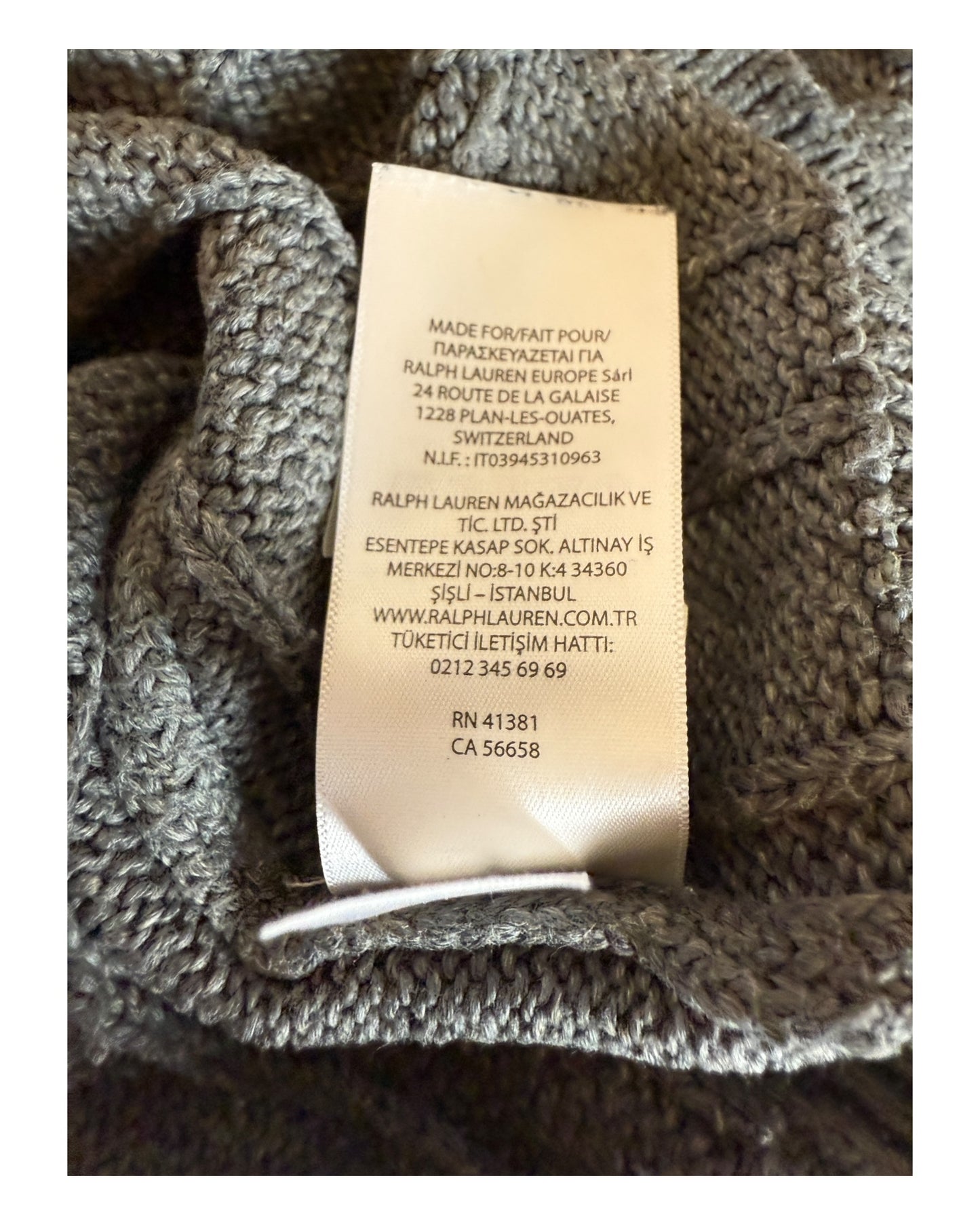 Polo Ralph Lauren Zopfmuster Pullover grau Größe M