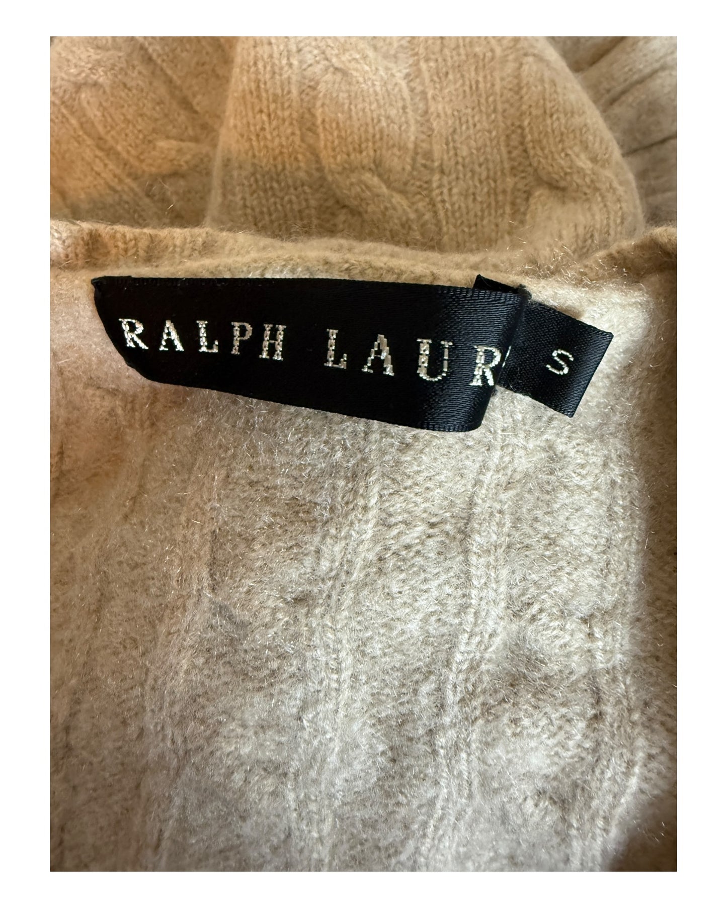 Polo Ralph Lauren Zopfmuster Pullover beige Größe S