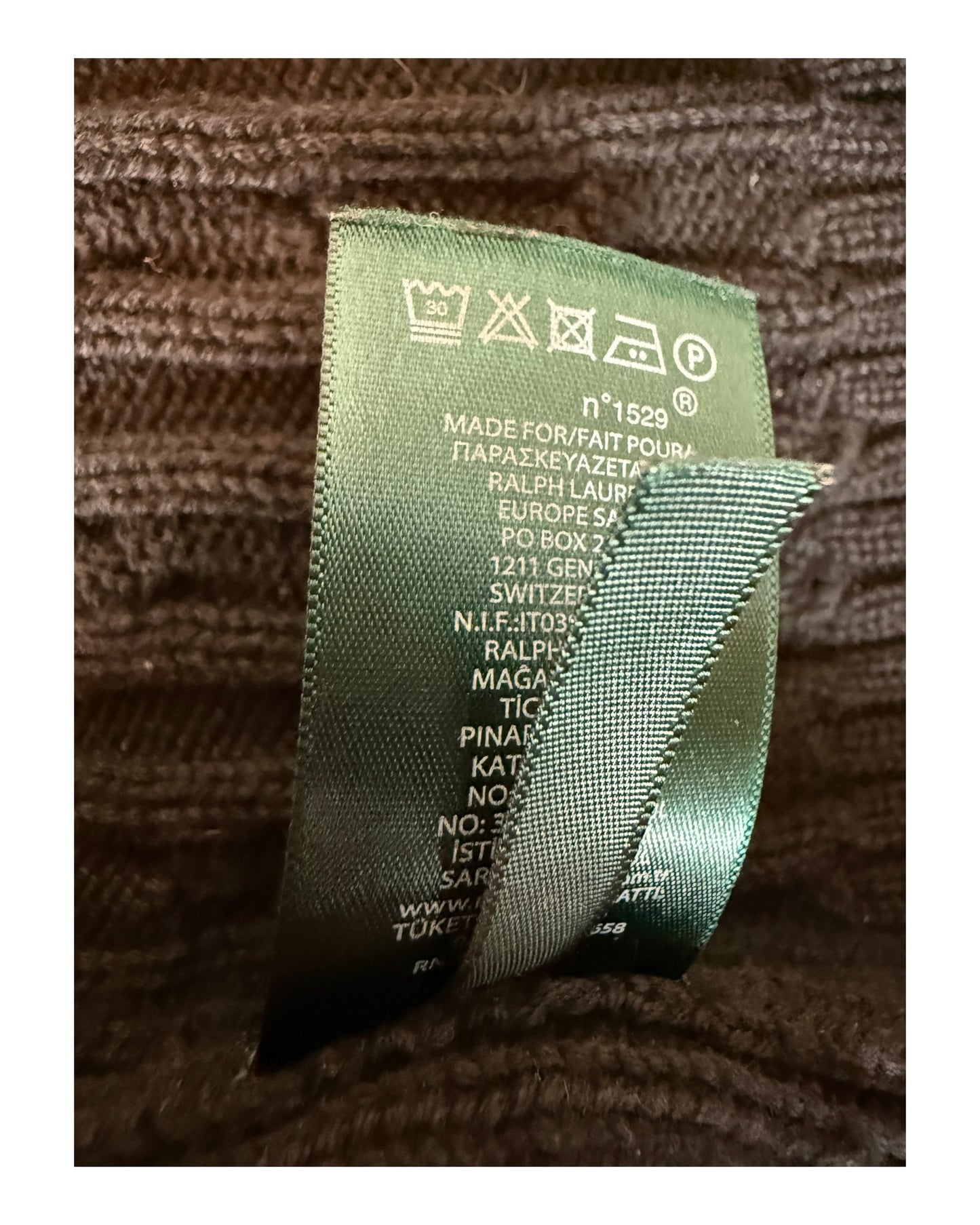 Polo Ralph Lauren Zopfmuster Pullover schwarz Größe S