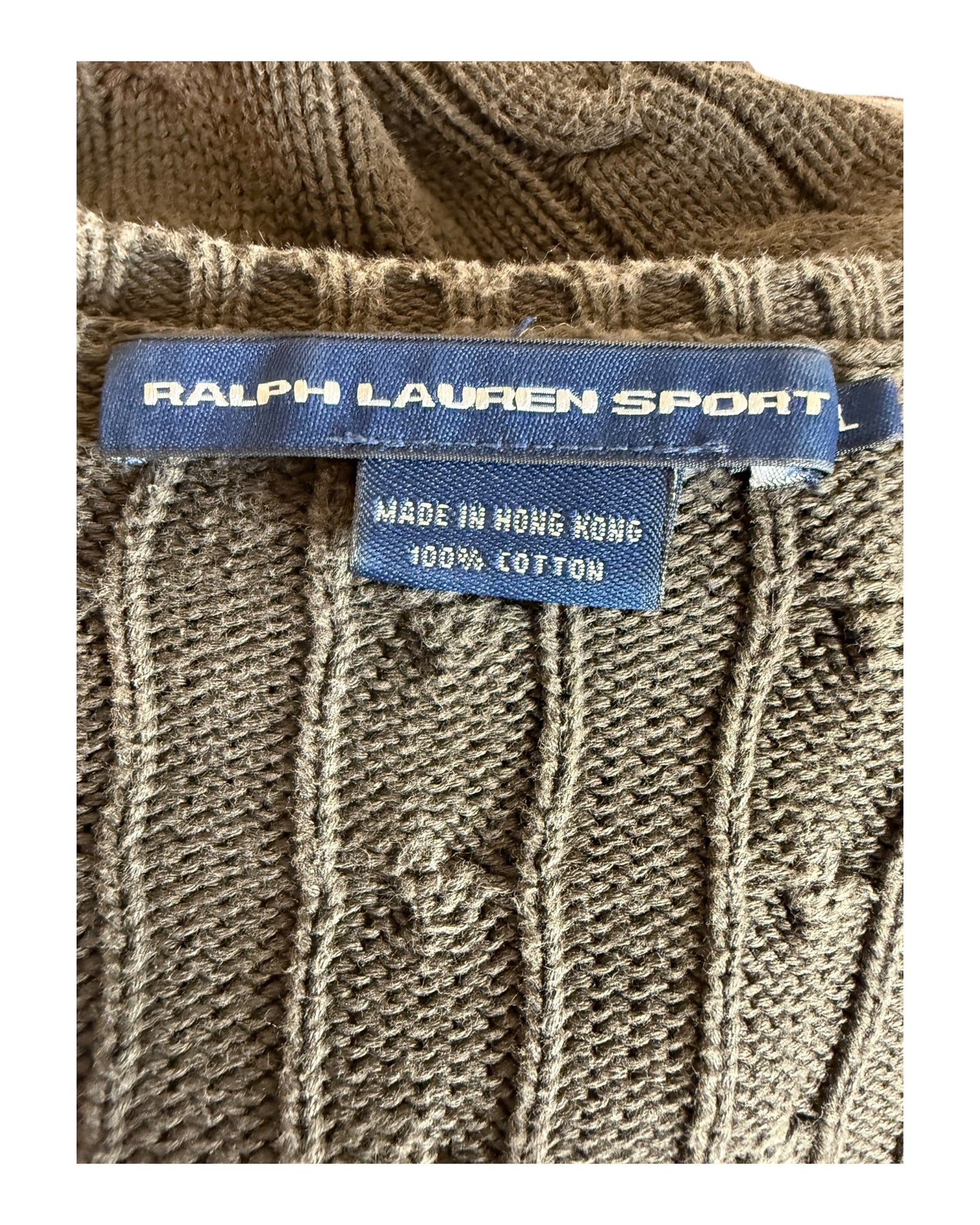 Polo Ralph Lauren Zopfmuster Pullover braun Größe L