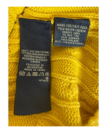 Polo Ralph Lauren Zopfmuster Pullover gelb Größe S
