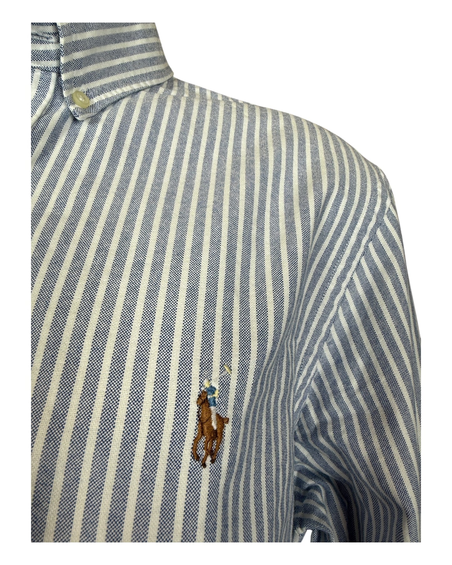 Polo Ralph Lauren Oxfordhemd hellblau weiß gestreift Größe L
