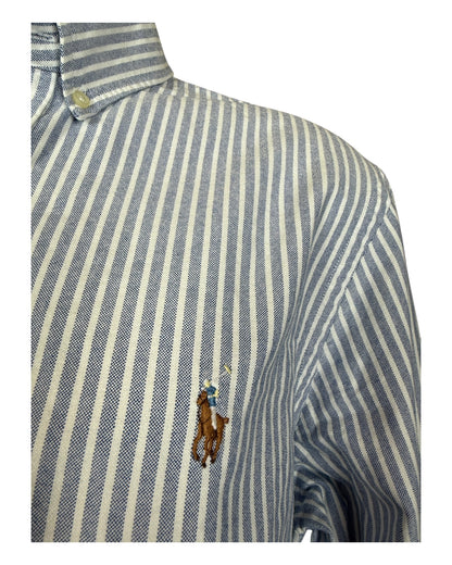 Polo Ralph Lauren Oxfordhemd hellblau weiß gestreift Größe L