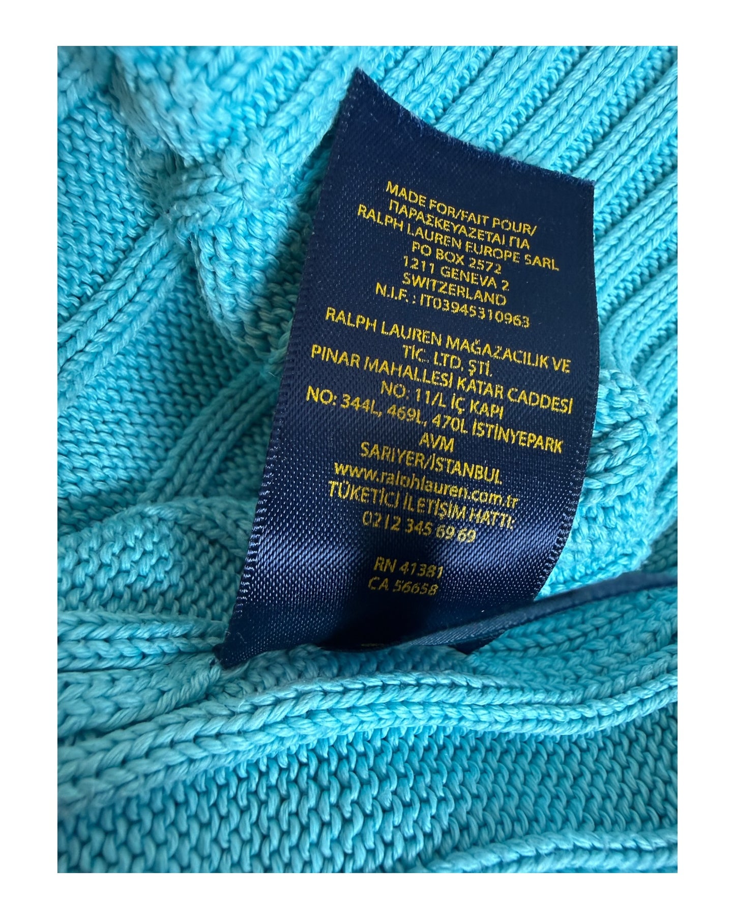 Polo Ralph Lauren Zopfmuster Pullover hellblau Größe M