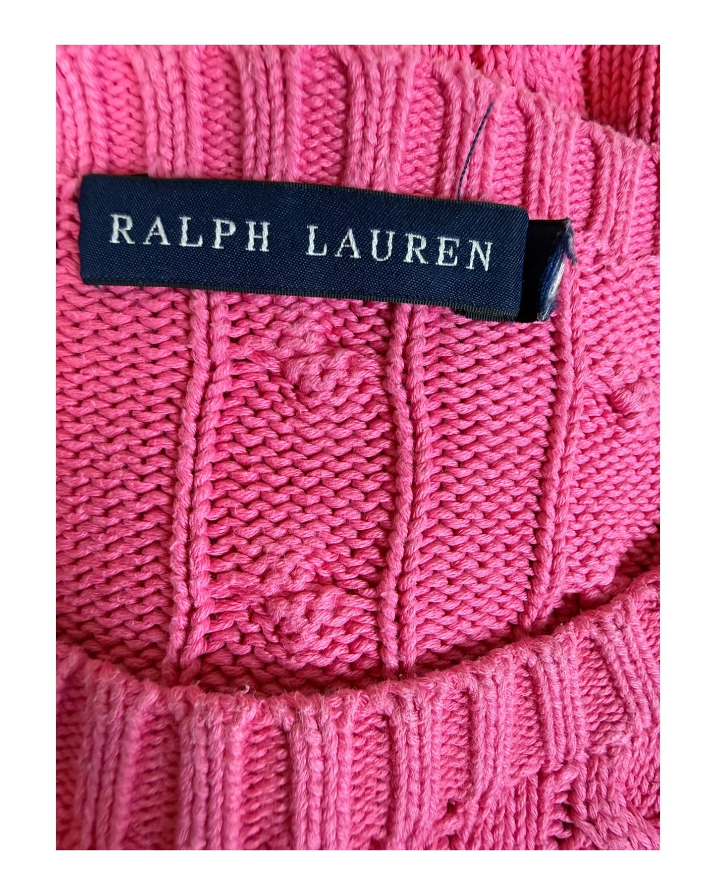 Polo Ralph Lauren Zopfmuster Pullover pink Größe L