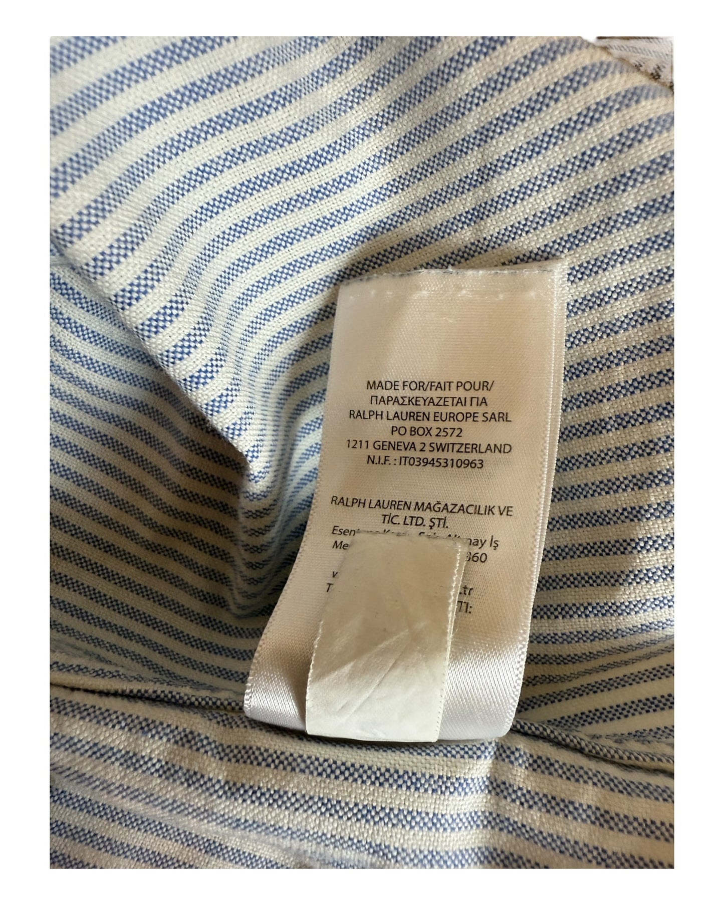 Polo Ralph Lauren Oxfordhemd hellblau weiß gestreift Größe L