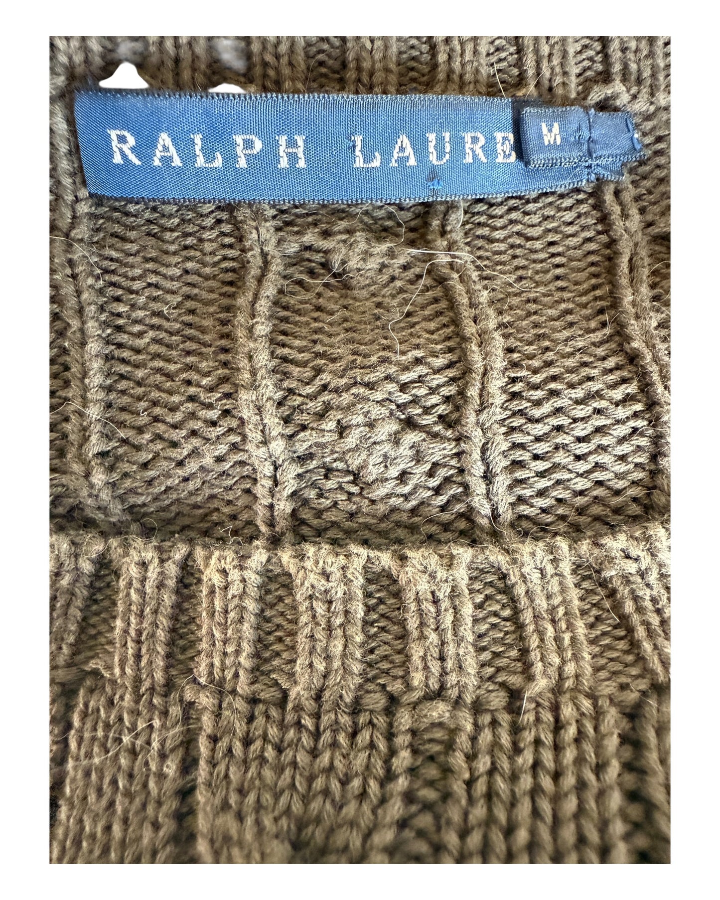 Polo Ralph Lauren Zopfmuster Pullover braun Größe M