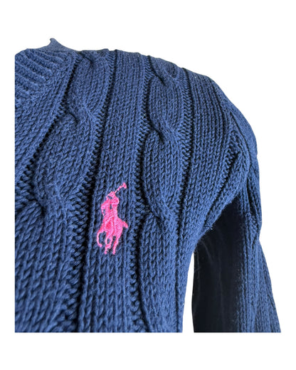 Polo Ralph Lauren Zopfmuster Pullover marineblau Größe S