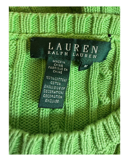 Polo Ralph Lauren Zopfmuster Pullover grün Größe M