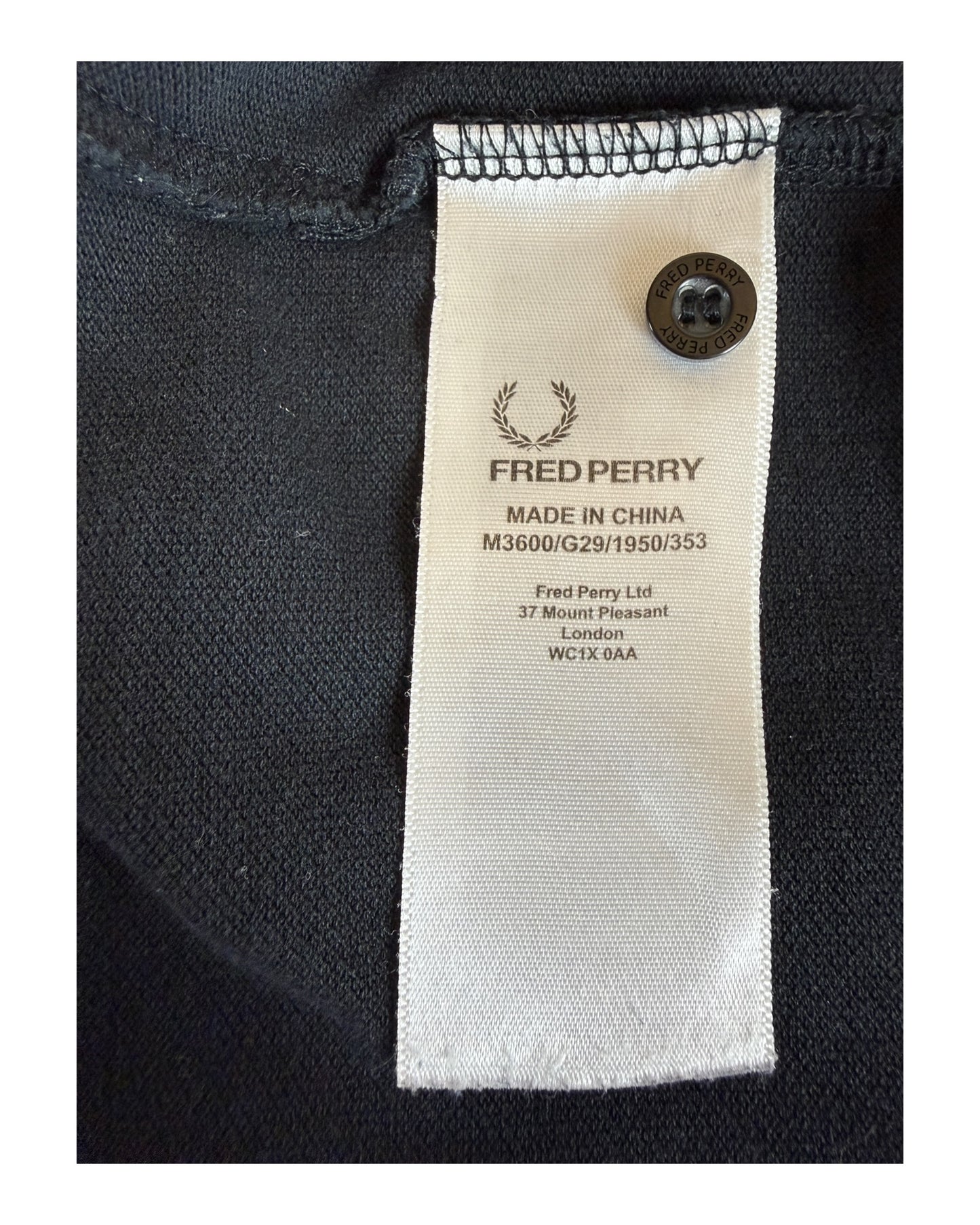 Fred Perry Poloshirt schwarz Größe M