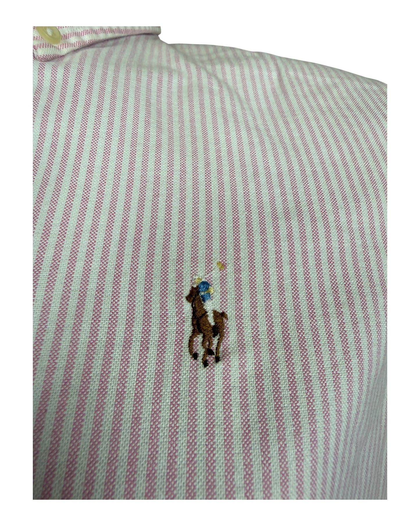 Polo Ralph Lauren Oxford Bluse rosa weiß gestreift Größe M
