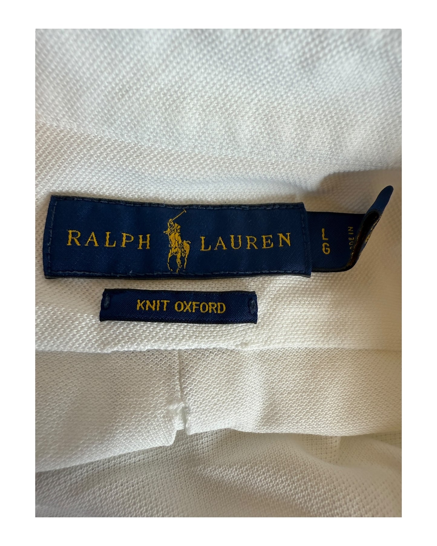 Polo Ralph Lauren Knit Oxfordhemd weiß Größe L