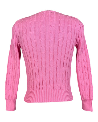 Polo Ralph Lauren Zopfmuster Pullover rosa Größe S