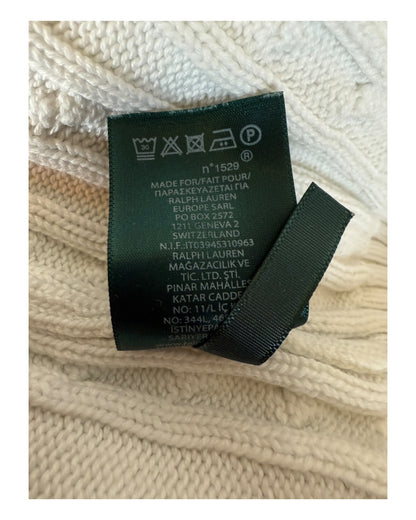 Polo Ralph Lauren Zopfmuster Pullover weiß Größe S