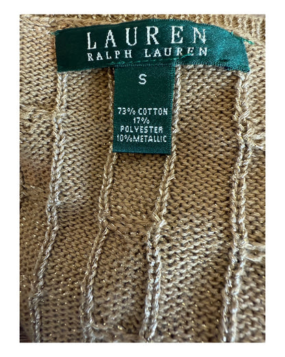 Polo Ralph Lauren Zopfmuster Pullover gold Größe S