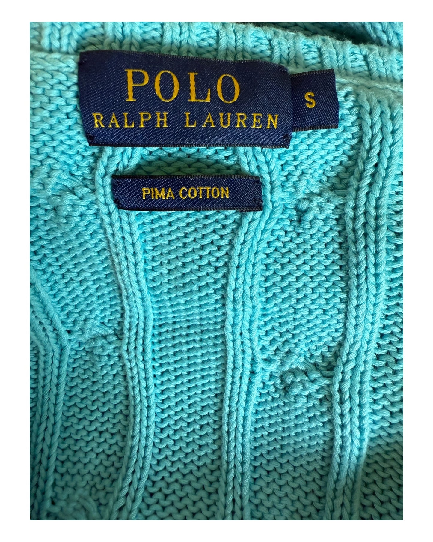 Polo Ralph Lauren Zopfmuster Pullover türkis Größe S