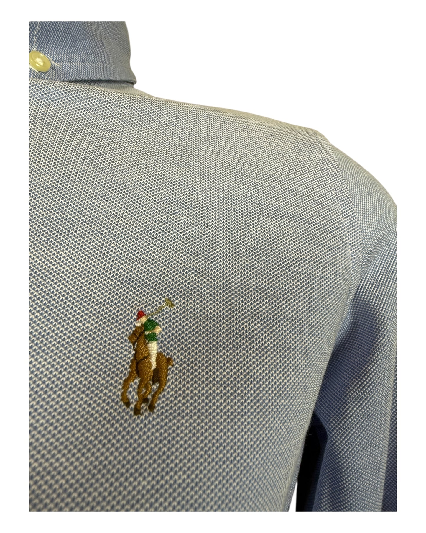 Polo Ralph Lauren Knit Oxford Bluse hellblau Größe M