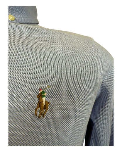 Polo Ralph Lauren Knit Oxford Bluse hellblau Größe M