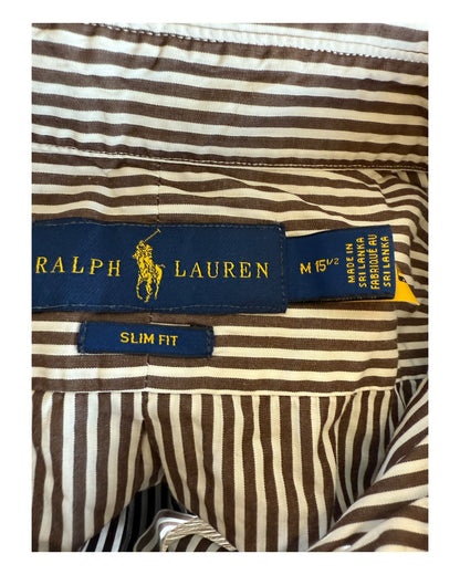 Polo Ralph Lauren Hemd braun weiß gestreift Größe M