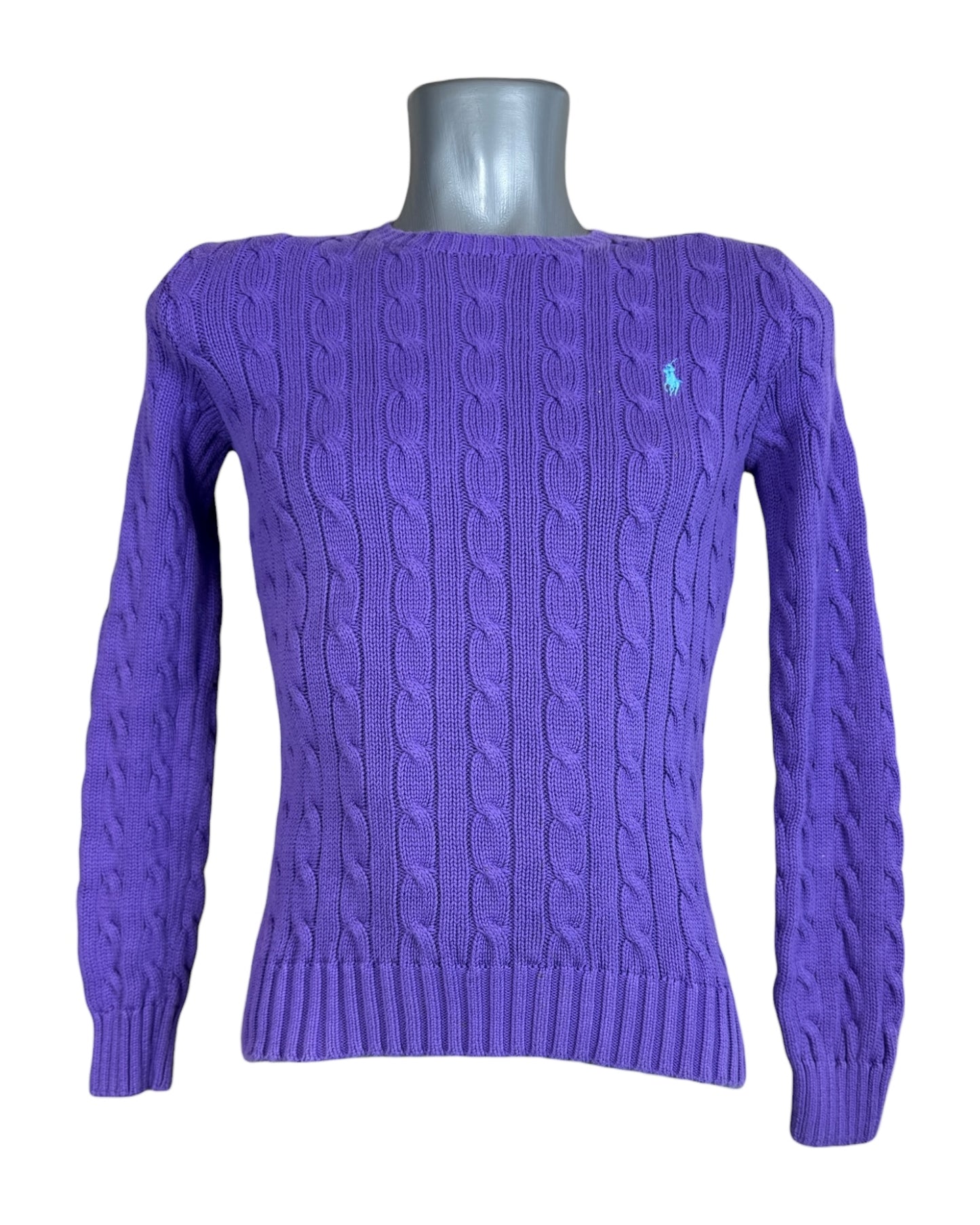 Polo Ralph Lauren Zopfmuster Pullover lila Größe S